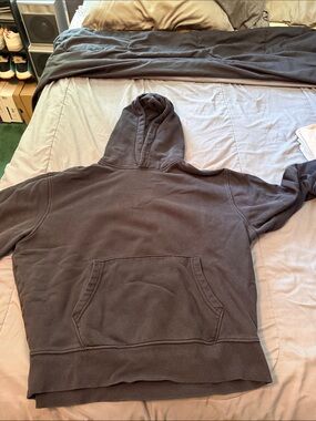 Old Navy Men's Charcoal Gray Hooded Sweatshirt